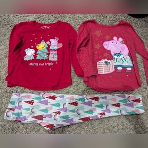 4t 5t Peppa pig Christmas shirts bundle